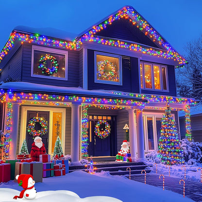 600 LED Solar Christmas Lights Outdoor Waterproof, 206.7 Ft Solar String Lights Outdoor, 8 Modes Tree Light for outside Yard Patio Christmas Decorations