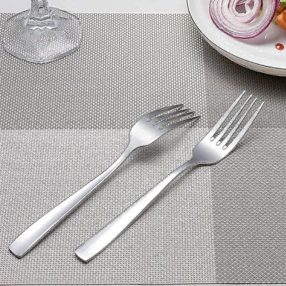 Dinner Forks and Teaspoons Bundle,16 Pcs 8" Food Grade Stainless Steel Silverware Forks & 16 Pcs 6.7" Stainless Steel Spoons,Mirror Finish & Dishwasher Safe,Use for Home,Kitchen or Restaurant