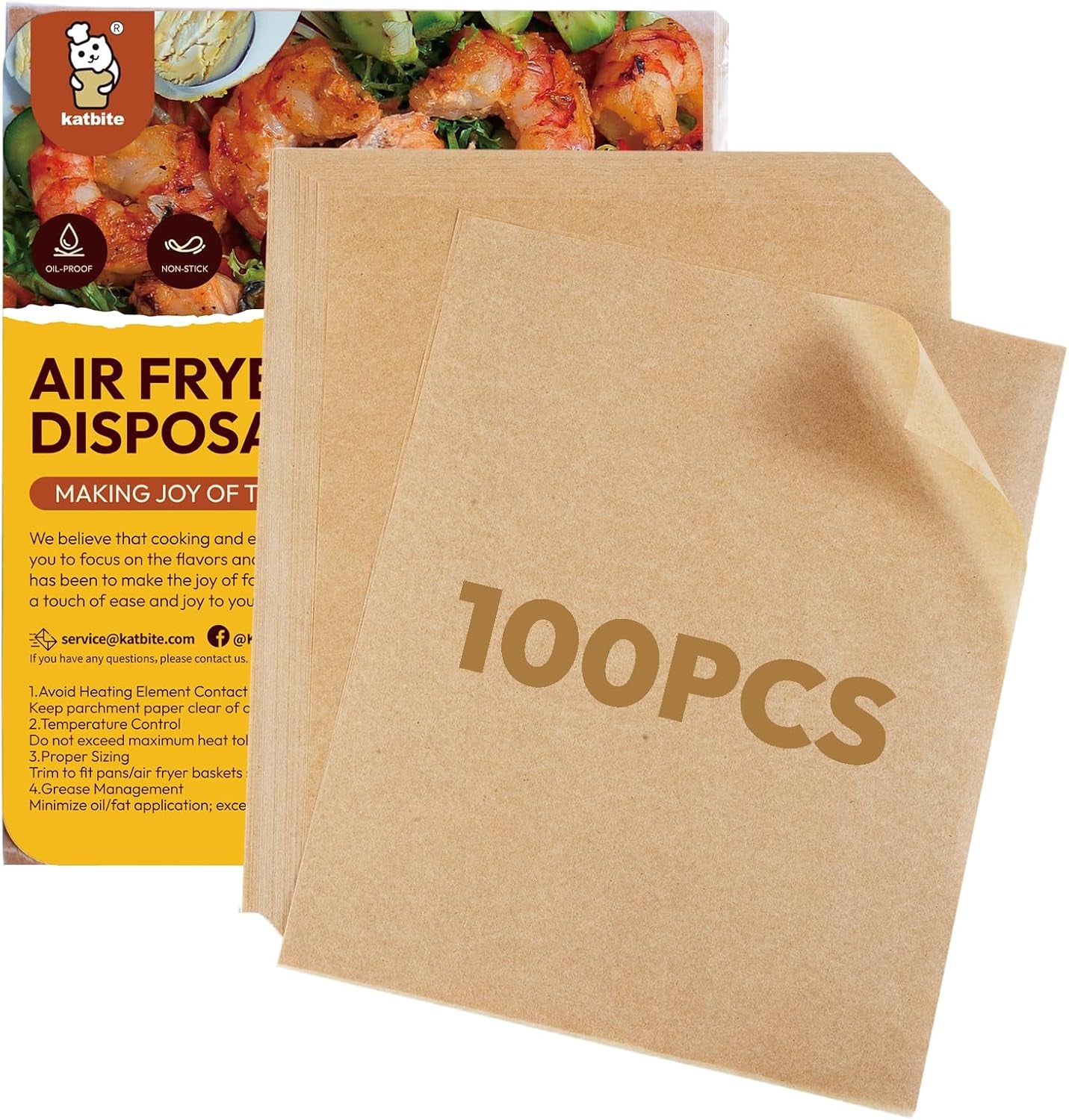 Air Fryer Disposable Paper Liners 100 Pcs, 9X11 Inch, Oil Resistant & Easy Clean, Non-Stick Rectangular Paper Sheets Basket Liner for Toaster Oven Xl Air Fryer