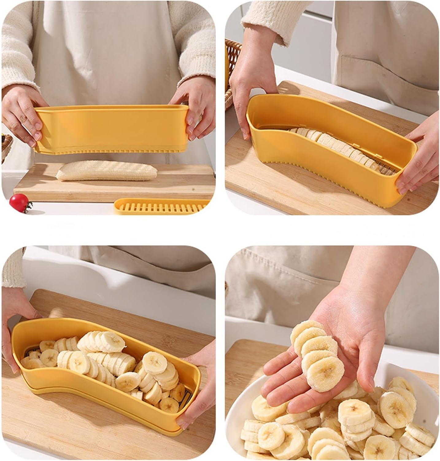 Extra Large Banana Slicer, Spam Slicer, Egg Cutter for Hard Boiled Eggs, Cheese Butter Cutter for Hot Dog Slicing, Multipurpose Strawberry Slicing Kitchen Gadgets for Fruits and Vegetables