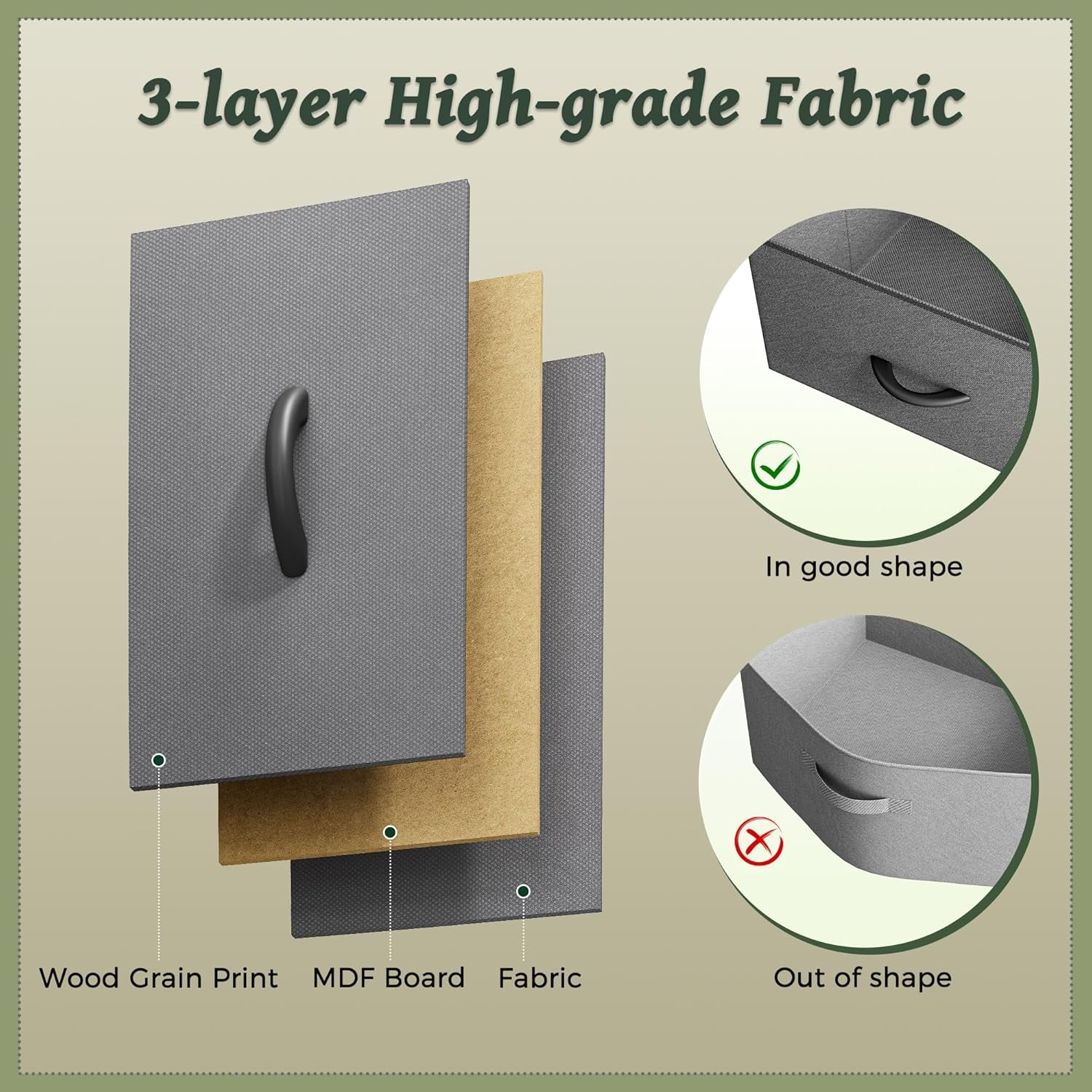 7-Drawer Fabric Dresser and TV Stand, 47-Inch Wide Chest for 43-55 Inch TVs, Metal Frame, Dark Grey, Ideal for Bedroom and Clothing Storage