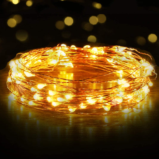 USB LED Fairy String Light, 1 Pack Copper Wire Fairy Lights for Indoor, Bedroom Festival Christmas Wedding Party Patio Decorative Window with USB Interface (16Ft./5M,Warm White)
