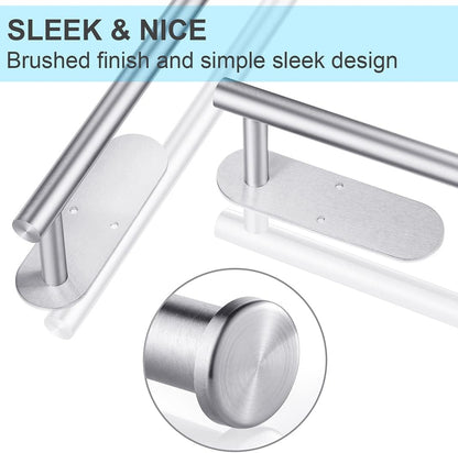Under-Cabinet Stainless Steel Paper Towel Holder - 2 Pack Wall Mount for Kitchen, Bathroom, and RV with Self-Adhesive and Screw Installation (Silver)