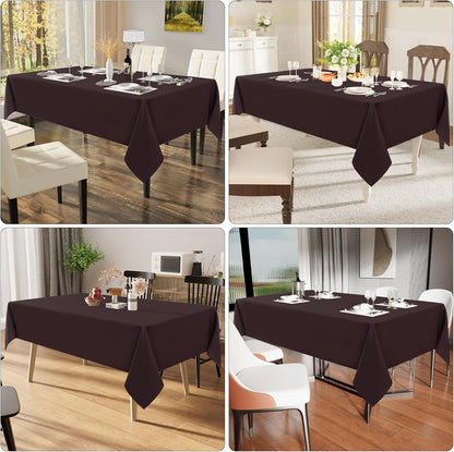 Rectangle Table Cloth, Waterproof Anti-Scratch Polyester Tablecloth, Decorative Washable Fabric Table Cover for Dining, Buffet, Parties and Outdoor, 60X84, Coffee