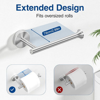 Toilet Paper Holder Silver Wall Mount Stainless Steel for Bathroom Kitchen Brushed Nickel