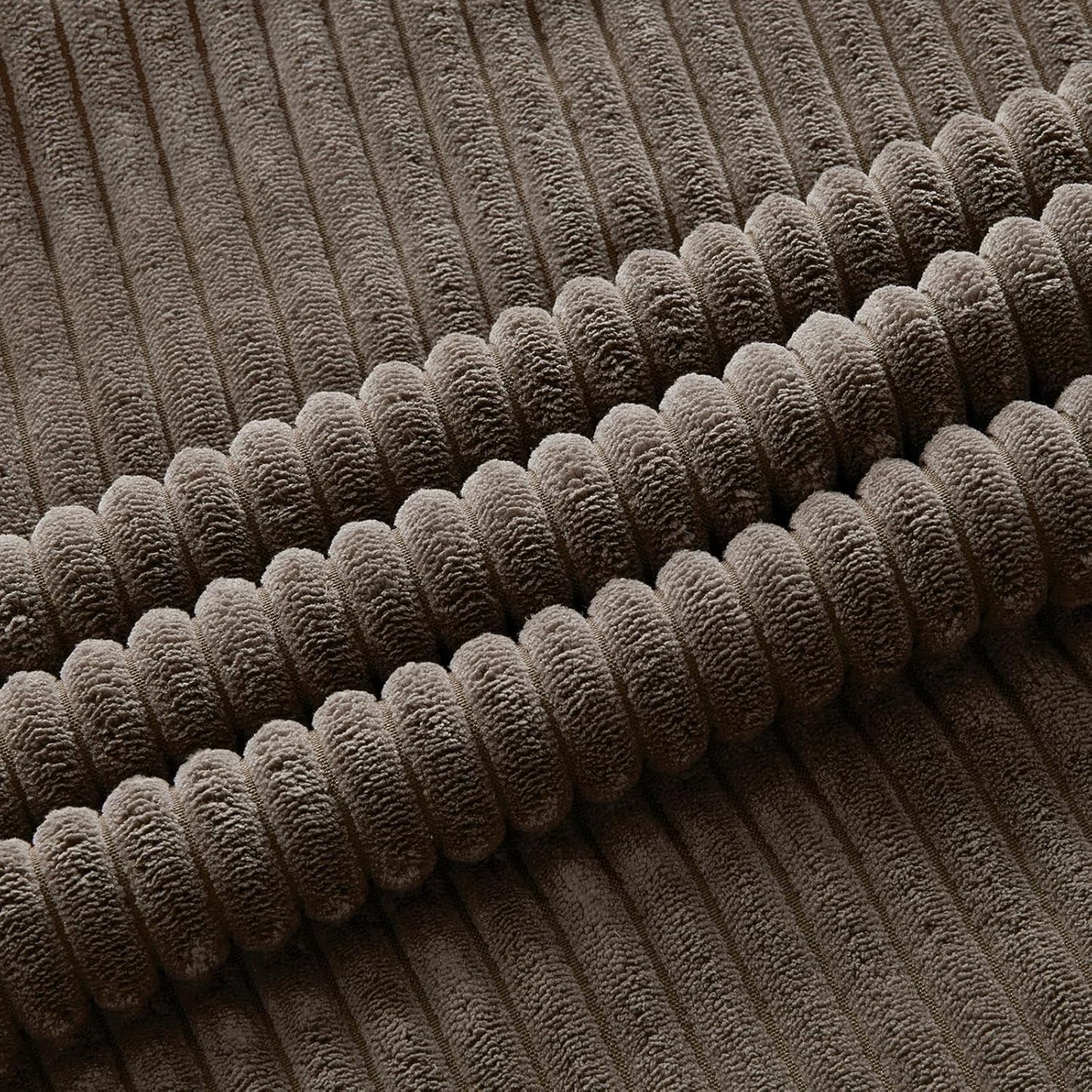 Set of 2 Dark Brown Boho Decorative Throw Pillow Covers 18X18 Inch with Diagonally Pattern for Living Room Couch Bed Sofa, Soft Textured Corduroy Aesthetic Farmhouse Home Decor 45X45 Cm