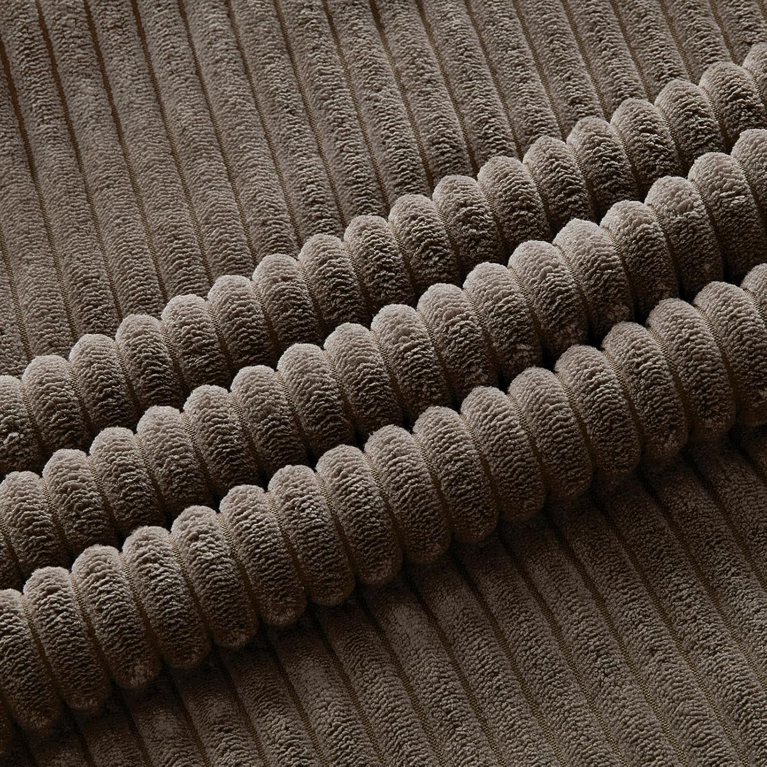 Set of 2 Dark Brown Boho Decorative Throw Pillow Covers 18X18 Inch with Diagonally Pattern for Living Room Couch Bed Sofa, Soft Textured Corduroy Aesthetic Farmhouse Home Decor 45X45 Cm