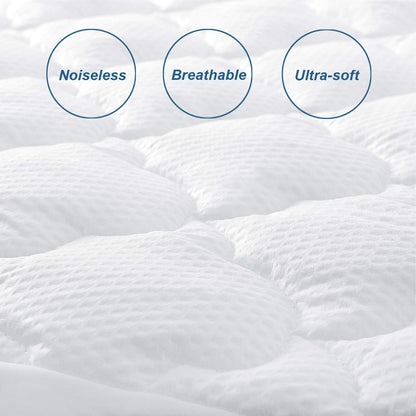 Queen Mattress Pad Thick Quilted Mattress Topper, Air Mattress Cover, Super Soft Breathable and Noiseless down Alternative Fiber Extra Thick Mattress Pad with Deep Pocket Fits up to 23 Inch Mattress