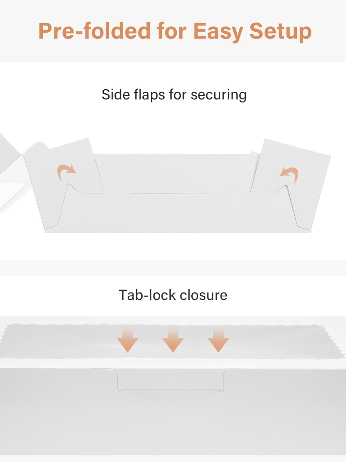 24 Pack Bakery Boxes with Window, 12" X 8" X 2.5", White Cookie Packaging for Chocolate Covered Strawberries, Cupcakes, Donuts, Treat, Baked Goods, Auto-Popup Design