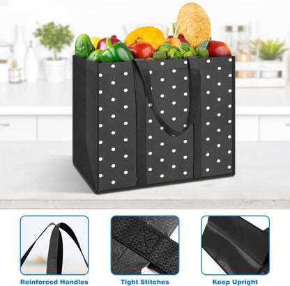 10 Pack Reusable Grocery Bags for Groceries 35L Large Capacity Heavy Duty Waterproof Tote Bags for Shopping and Picnic with Sturdy Handles