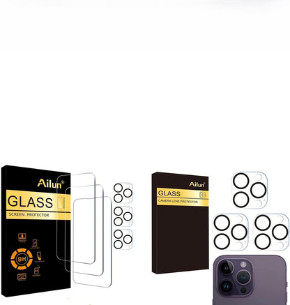 Iphone 14 Pro Max[6.7 Inch] 3 Pack Screen Protector + 3 Pack Camera Lens Protector,And 3 Pack Camera Lens Protector for Iphone 14 Pro 6.1" ＆ Iphone 14 Pro Max 6.7"