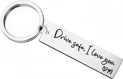 Drive Safe I Love You with Initial Customizable Laser Engraving Key Chain Gift for Him Valentine Wedding Personalized Gifts