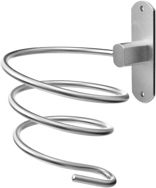 Wall-Mounted Bathroom Hair Dryer Holder in Bright White
