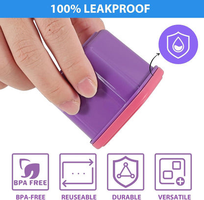 Leakproof Condiment Salad Dressing Container to Go with Lids 6 Pack - 3 Oz/90Ml Stackable Small Food Storage Containers for Sauce, School Lunch, Work, Travel, Bpa-Free