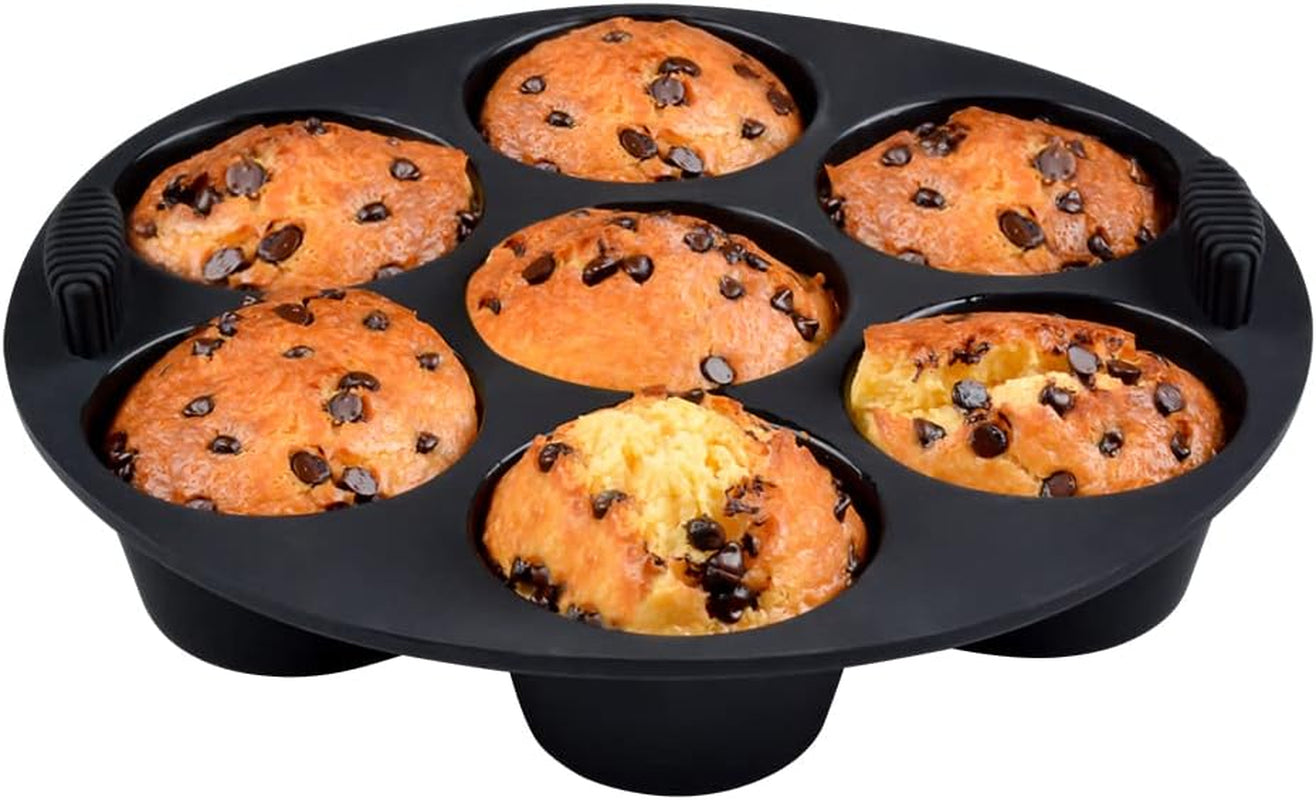 24 Cups Mini Muffin Pan, 7 Cups round Regular Muffin Pan for Air Fryer, Oven, Microwave