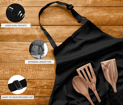 10 Pack Bib Apron Adjustable with 2 Pockets, Water and Oil Resistant, Cooking Kitchen Chef Apron for Women Men