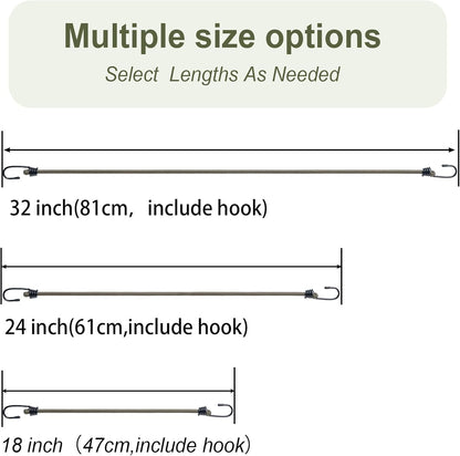 18Inch Bungee Cords with Hooks,6Pcs Heavy Duty Extra Strong Outdoor Elastic Rope,Multi-Purpose Elastic Bungee Straps for Luggage,Camping,Tarps,Bike Rack,Outdoor Tent,Weatherproof（Black）