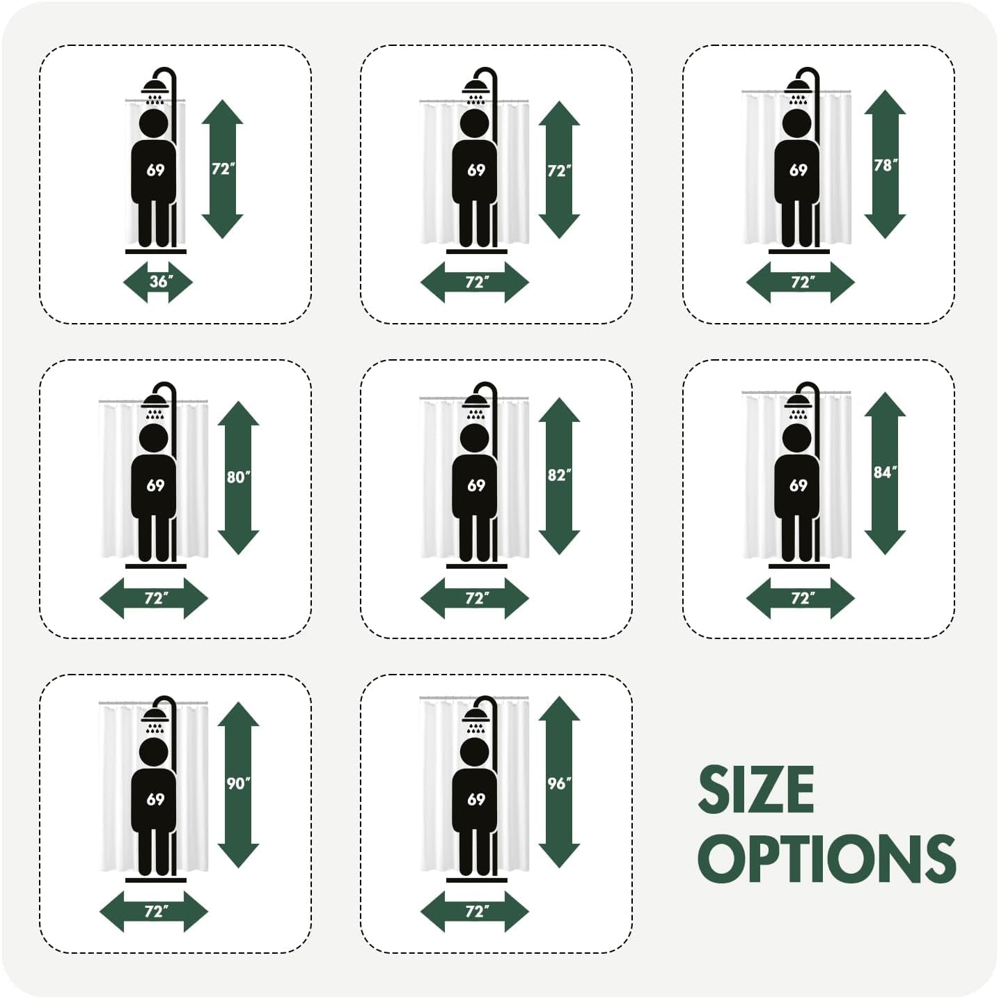 Stall Waffle Weave Fabric Stand up Shower Bath Curtain with 6 Metal Hooks 260GSM Small Heavy Washable Waterproof Narrow Thick Cloth Half Shower Curtains Set for Bathroom Hotel,W36*L72,Ivory