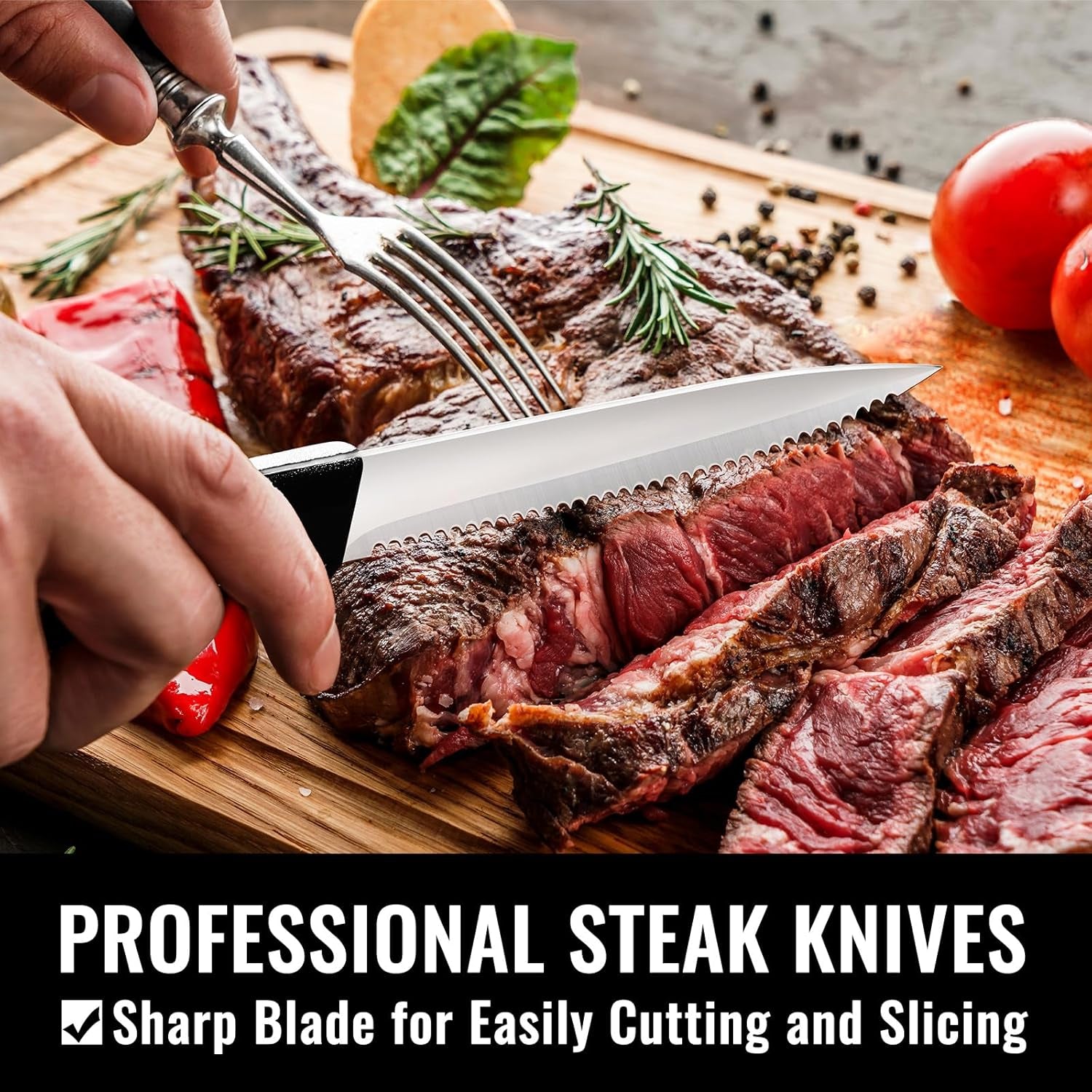 48-Piece Silverware Set with Steak Knives for 8, 18/8 Stainless Steel Flatware Cutlery Set for Home Kitchen Restaurant Hotel, Kitchen Utensils Set, Mirror Polished, Dishwasher Safe