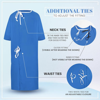 Men'S Hospital Gown Soft and Comfortable Patient Gown