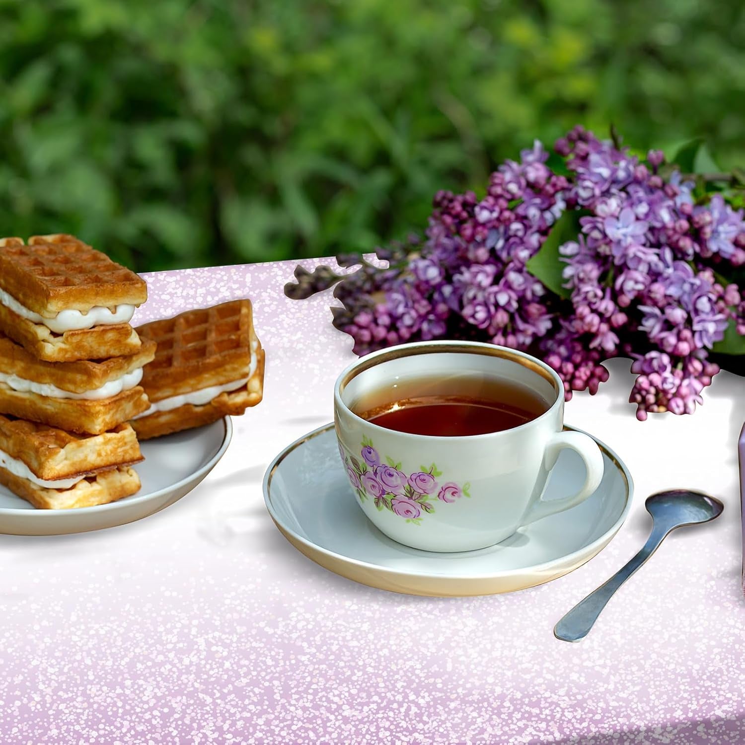 1 Pack Ombre Purple Plastic Tablecloth for Parties, Gradient Pastel Purple Disposable Tablecloths for Rectangle Tables, Sprinkle Table Cover for Wedding Birthday Anniversary Party, 54 X 108Inch