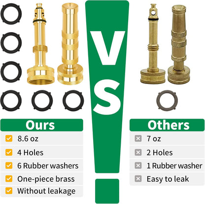 7-Pattern Garden Hose Nozzle & Brass Adjustable High Pressure Nozzles 2 Pack Spray Gun