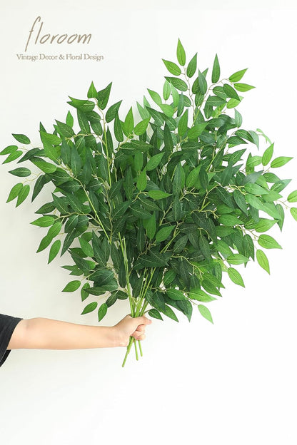 12-Piece 28-Inch Artificial Italian Ruscus Greenery Stems - Faux Hanging Greenery Spray for Wedding Bouquets, Centerpieces, and Home Décor
