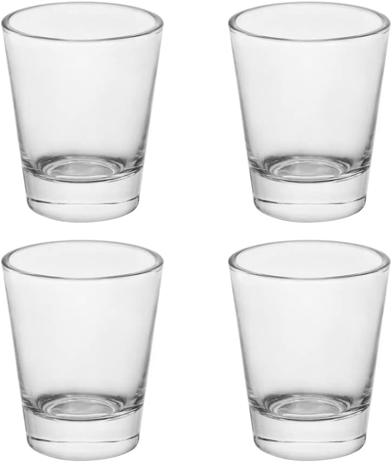 Heavy Base Shot Glasses, 1.5 Oz Sets of Clear Shot Glass (4 Pack), Measuring Cup for Espresso, Liquid, and Wine - Heavy Glass (Glass, 4Pack)
