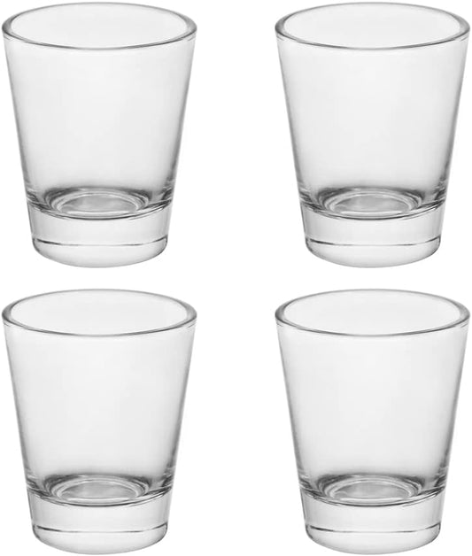 Heavy Base Shot Glasses, 1.5 Oz Sets of Clear Shot Glass (4 Pack), Measuring Cup for Espresso, Liquid, and Wine - Heavy Glass (Glass, 4Pack)