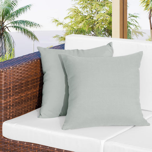 16X16 Inch Pack of 2 Outdoor Waterproof Pillow Covers Only Patio Throw Pillowcase Light Grey