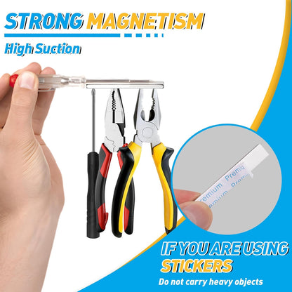 10Pack Magnets Bar Magnet Strips Permanent Rare Earth Magnets with Double-Sided Adhesive for Fridge, Garage, Kitchen, Science, Craft, Office, DIY