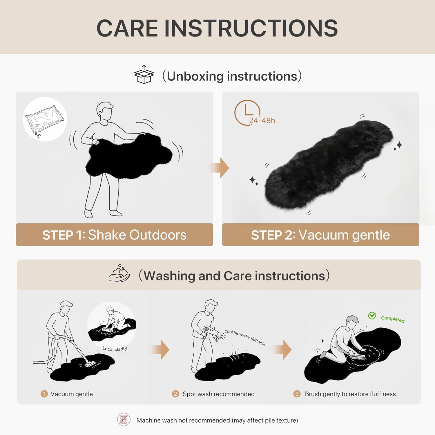 2X3 Fluffy Faux Fur Rug, Ultra Soft Shaggy Sheepskin Rug, High Pile Suede Backed Plush Area Rugs for Bedroom Living Room Indoor Floor Chair Cover Sofa, Pink