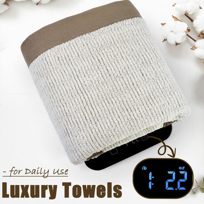 Shower Towels for Bathroom - Ultra Soft Bath Towels Set of 2, 520 GSM, 500,000 Dense Loops per Side, Quick-Dry and Highly Absorbent, 54 X 28 Inches, Light-Brown