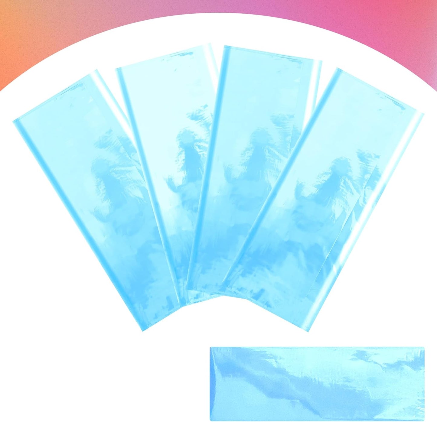 Set of 2 Blue Iridescent Disposable Tablecloths - 40 x 108 inches - Shiny Holographic Table Covers for Party, Wedding, and Banquet Decor