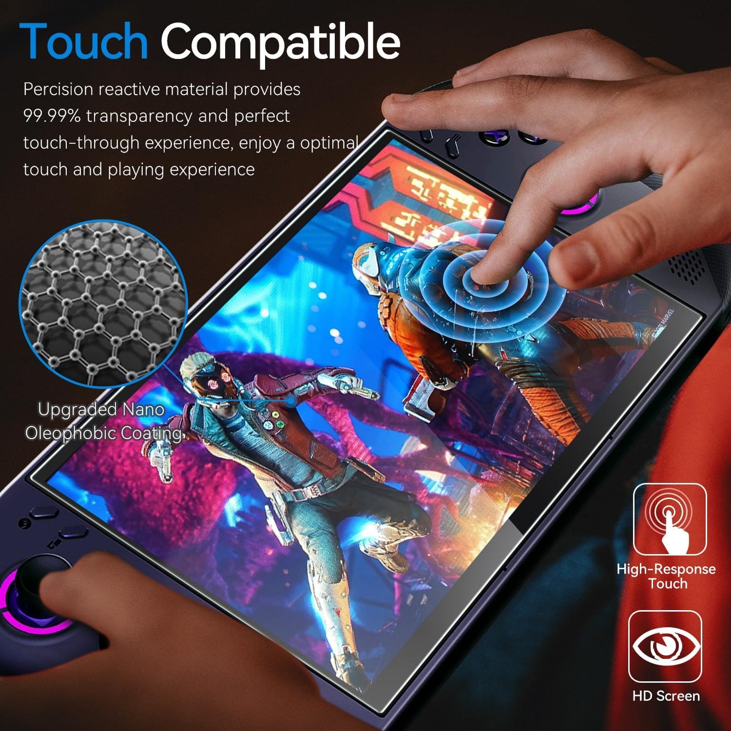 2 Pack Screen Protector for Lenovo Legion Go S Handheld 2025, Tempered Glass, 8 Inch Full Coverage, Transparent Ultra HD, Anti-Scratch, Anti-Fingerprint