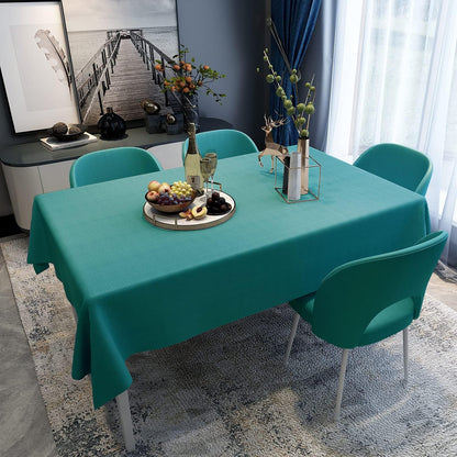 Vinyl Tablecloth for Picnic Camping Outdoor, 100% Waterproof Oil-Proof Spill-Proof PVC Table Cloth, Wipeable Thick Rectangle Tablecloth Cover (54 X 54 Inch, Green)