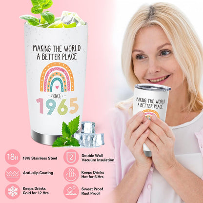 60Th Birthday Gifts for Women, 60Th Birhtday Gifts for Her, Women 60 Gifts, 60Th Gift Baskets, Unique Funny 60Th Birthday Ideas, 60 Years Old Gifts for Sister Friend Mom Wife Coworker Born in 1965