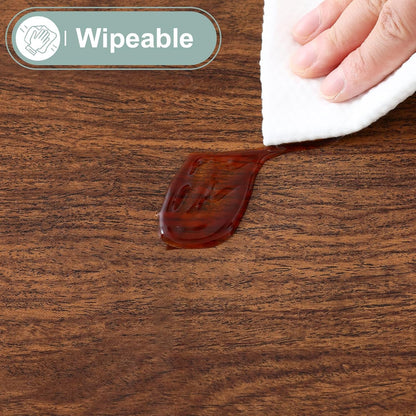 Rectangle Vinyl Tablecloth, Fitted Table Cover, Waterproof, Elastic Edge, Plastic Table Cloth Fit 6 Foot Folding Tables for Picnic, Indoor and Outdoor (Oak Wooden Grain, 30X72 Inch)