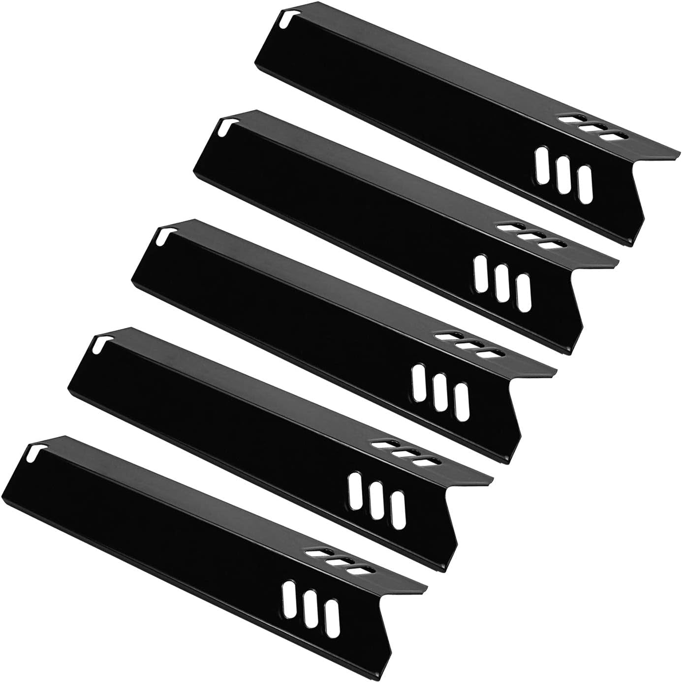 Grill Burner Covers 15”L X 3.8”W, Compatible with Dyna-Glo DGF510SSP, DGF493BNP, Heavy Duty Grill Heat Plates, Porcelain Heat Shields, BBQ Replacement Parts,5 Pack