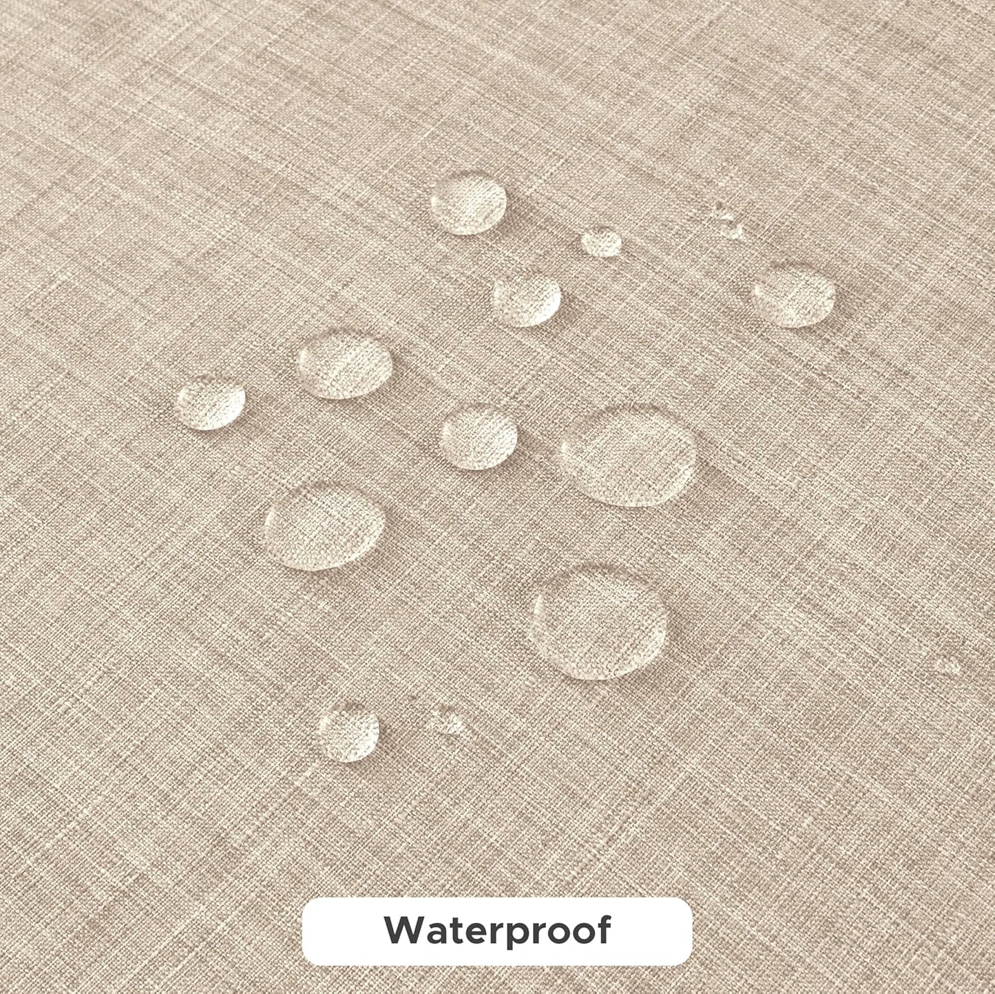 Faux Linen Rectangle Tablecloths - Water and Stain Resistant Farmhouse Style, Washable Burlap Texture, 2-Pack (52x70 Inches, Beige)