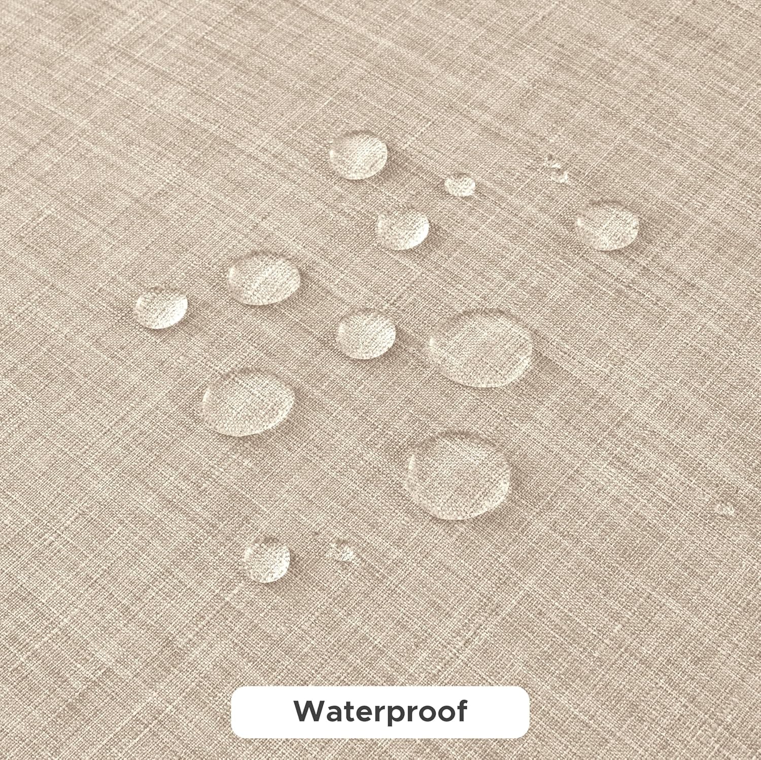 Faux Linen Rectangle Tablecloths - Water and Stain Resistant Farmhouse Style, Washable Burlap Texture, 2-Pack (52x70 Inches, Beige)