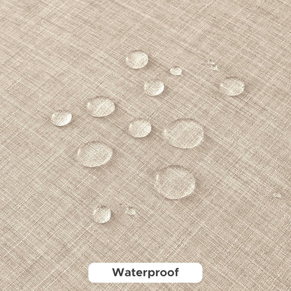 Faux Linen Rectangle Tablecloths - Water and Stain Resistant Farmhouse Style, Washable Burlap Texture, 2-Pack (52x70 Inches, Beige)