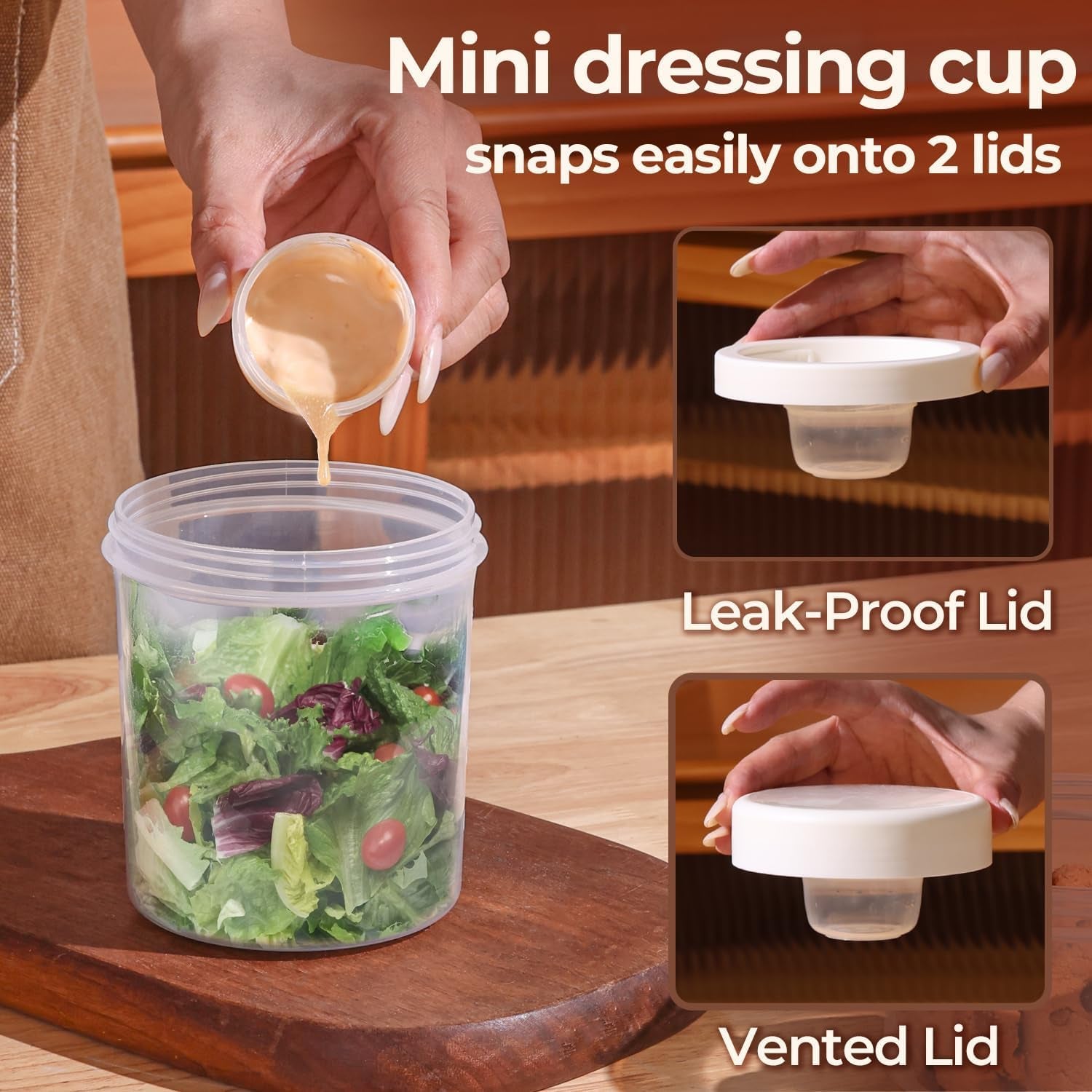 2 Pack Overnight Oats Containers with Lids 27 Oz, Plastic Yogurt Parfait Cups with Folding Spoons to Go, Dual-Layer Chia Pudding Jars Reusable with Granola Holder for Snack, Meal Prep, Sala