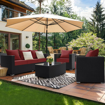 ® Outdoor Seat Cushions 24 X 24 X 5.75 Inch, Waterproof & Fade Resistant Patio Furniture Replacement Cushions with Removable Cover for Chair, Sofa, Couch, Wicker, Burgundy