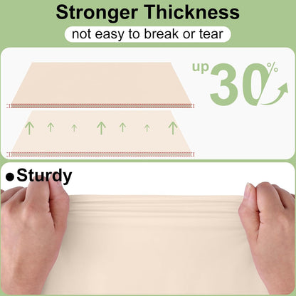 6 Packs Disposable Plastic Table Cloth, 54 X 108 Inch Waterproof Rectangle Tablecloth, Leakproof & Sturdy Decorative Table Covers for Picnic, Party and Outdoor, Ivory