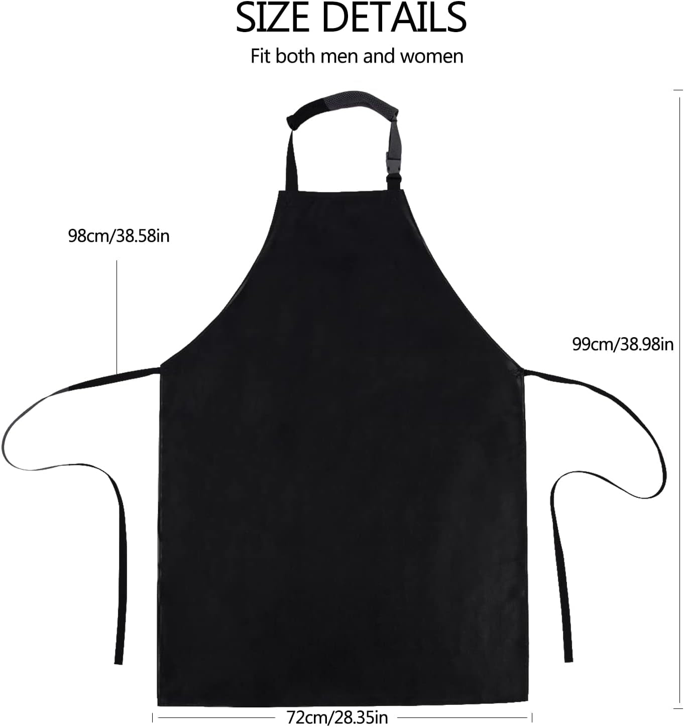 Waterproof Rubber Vinyl Apron for Unisex Adult, Adjustable, Lightweight, Chemical Resistant Extra Long Work Apron