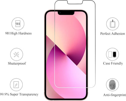 Glass Screen Protector Compatible for Iphone 13 & 13 Mini [5.4 & 6.1 Inch] 3 Pack Tempered Glass & Camera Lens Protector