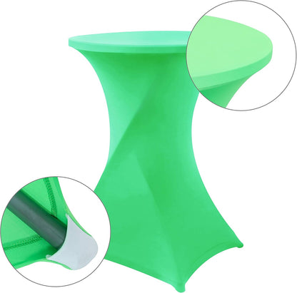 Grass Green Cocktail Table Covers Stretch Spandex Cocktail Table Cover Cloth for Wedding (30"-32" Diameter X 42" Height,1Pc)