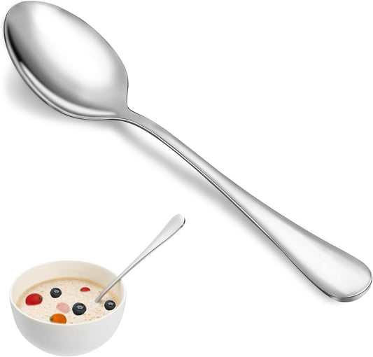 8 Pcs Tablespoon Spoon Set, Premium Food Grade Stainless Steel Spoons, Serving Tablespoons, Mirror Finish & Dishwasher Safe,Use for Home,Kitchen and Restaurant - 7.3 Inch