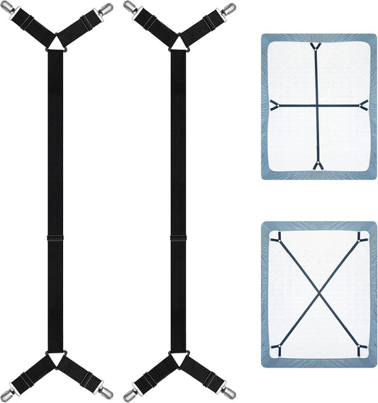 Sheet Keeper Straps Bed Sheet Holder for Corners Bedsheet Stays Suspender Clips Fitted Sheet Holder Garters Fasteners Mattress Clamps
